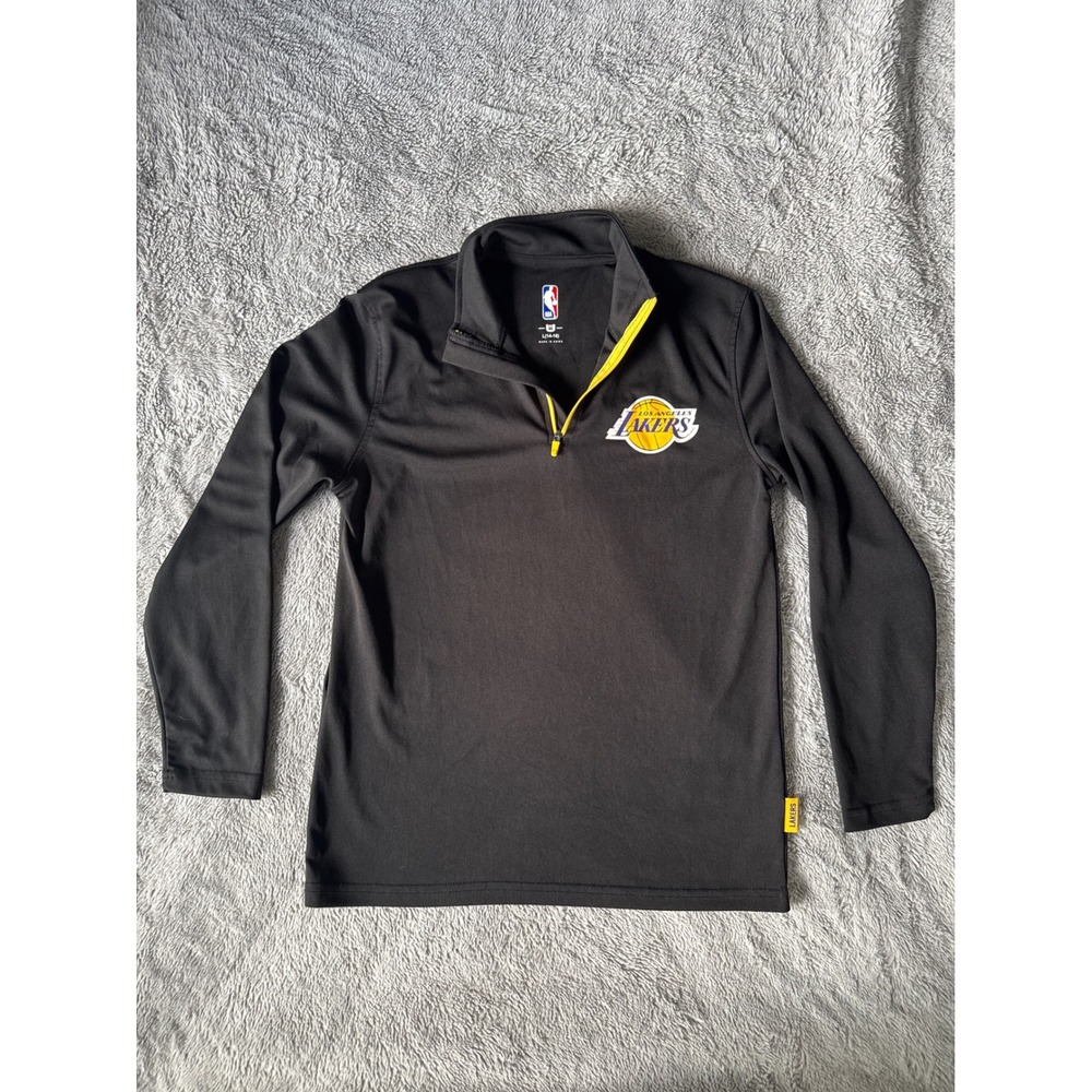 NBA Los Angeles Lakers Kids Quarter Zip Pullover Black Youth Large 14-16 L Top